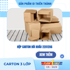 Hộp carton đối khẩu 22x12x6