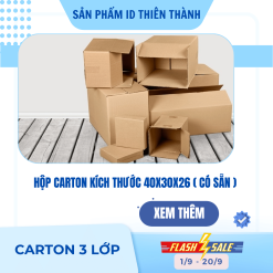 Hộp carton kích thước 40x30x26 ( Có sẵn )